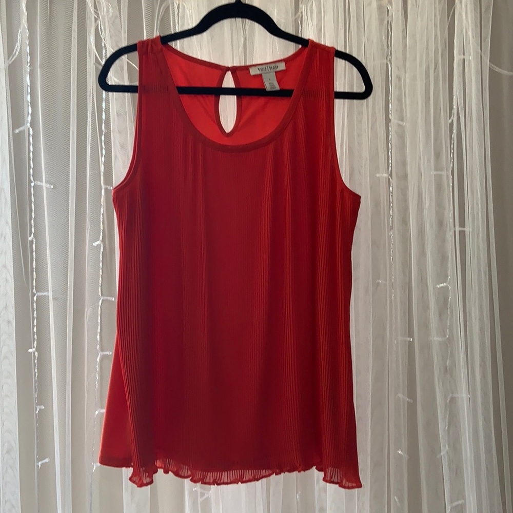 WHBM orange/red sleeveless blouse
